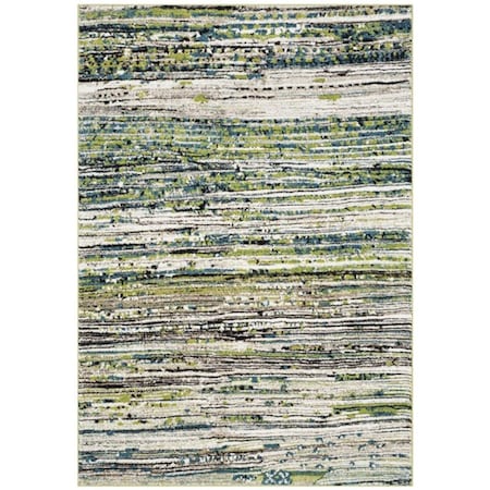 Flowers First 5 ft. 3 in. x 7 ft. 6 in. Porcello Power Loomed Area Rug, Cream & Green - Medium Rectangle FL2149507